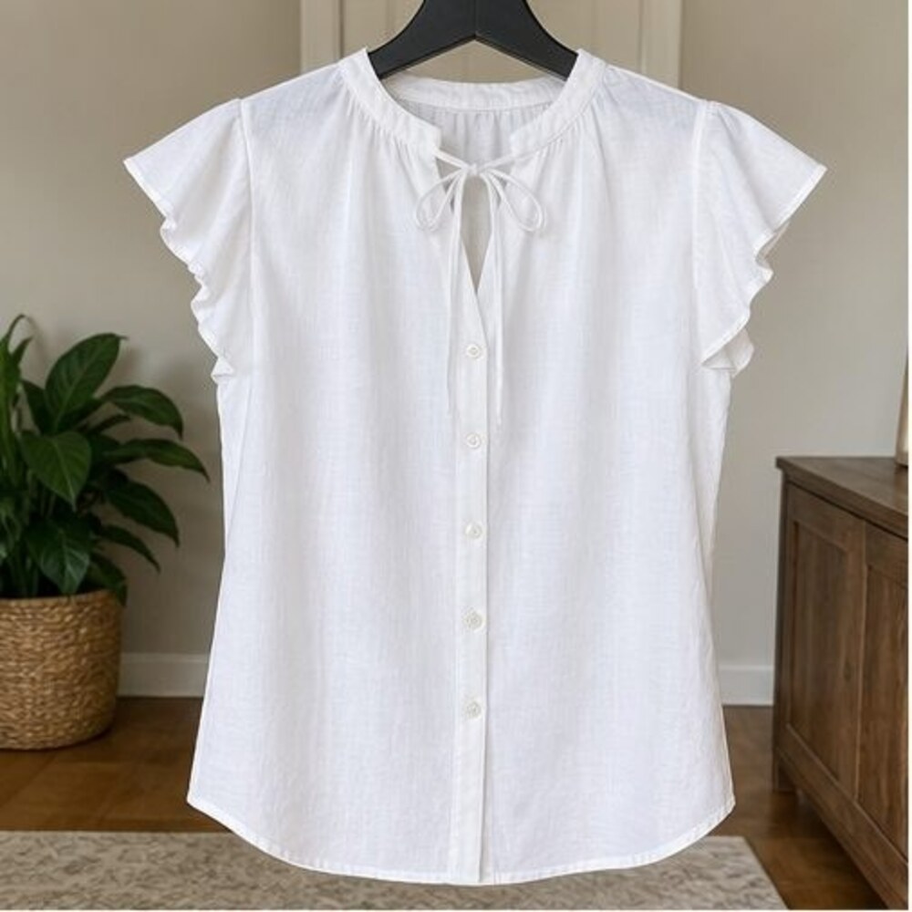 White Button Blouse